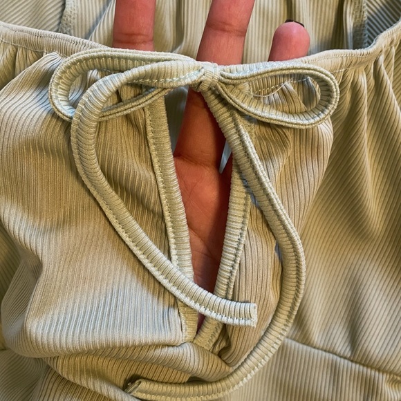 Sage Green Front-tie Top - Picture 4 of 5